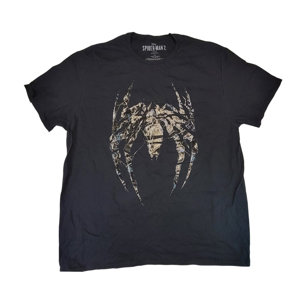 Marvel Spider Man 2 Black Graphic T Shirt Mens Size 2XL